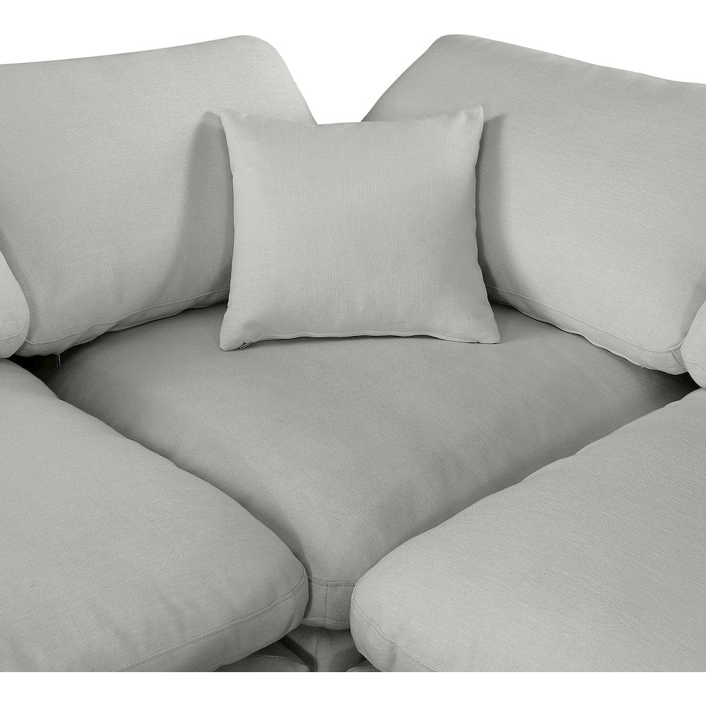 Comfy Grey Linen Textured Fabric Modular Corner Chair