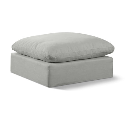 Comfy Grey Linen Textured Fabric Modular Ottoman
