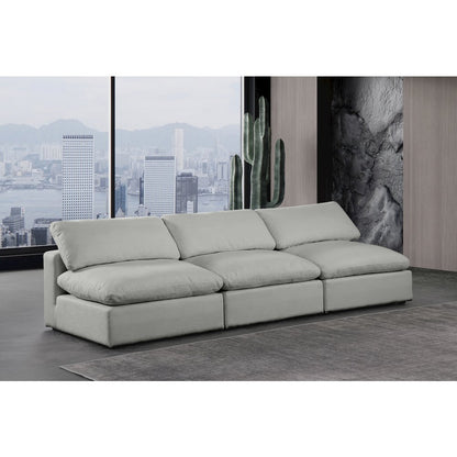 Comfy Grey Linen Textured Fabric Modular Sofa