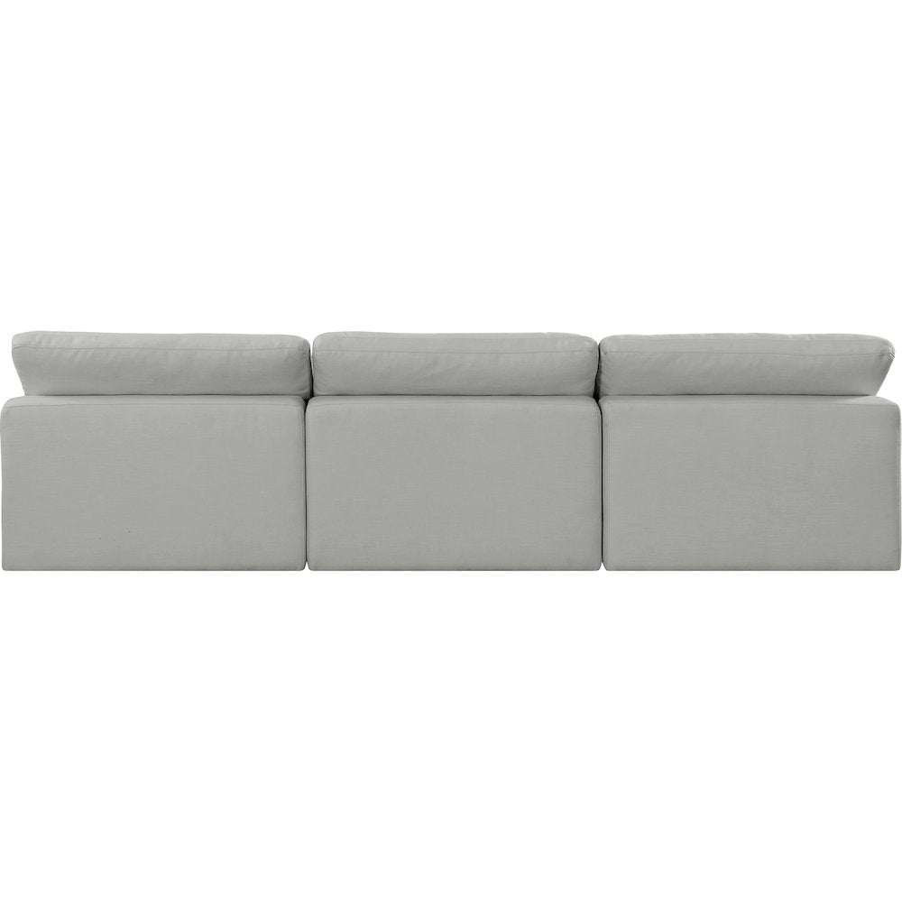 Comfy Grey Linen Textured Fabric Modular Sofa