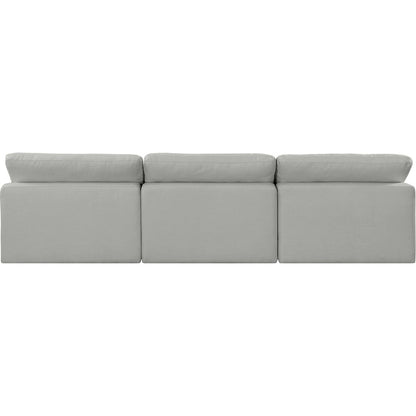 Comfy Grey Linen Textured Fabric Modular Sofa