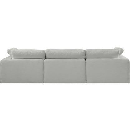 Comfy Grey Linen Textured Fabric Modular Sofa