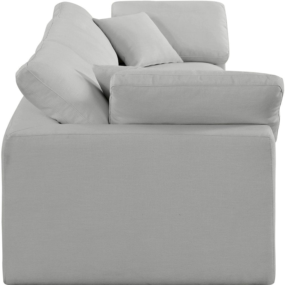Comfy Grey Linen Textured Fabric Modular Sofa