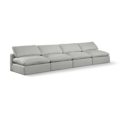 Comfy Grey Linen Textured Fabric Modular Sofa