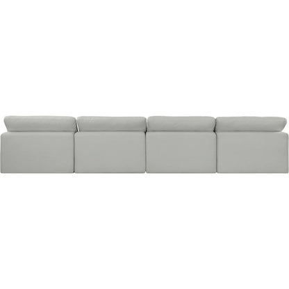 Comfy Grey Linen Textured Fabric Modular Sofa