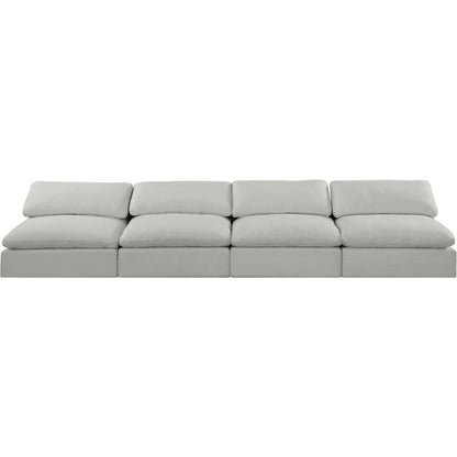 Comfy Grey Linen Textured Fabric Modular Sofa