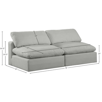 Comfy Grey Linen Textured Fabric Modular Sofa