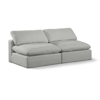 Comfy Grey Linen Textured Fabric Modular Sofa