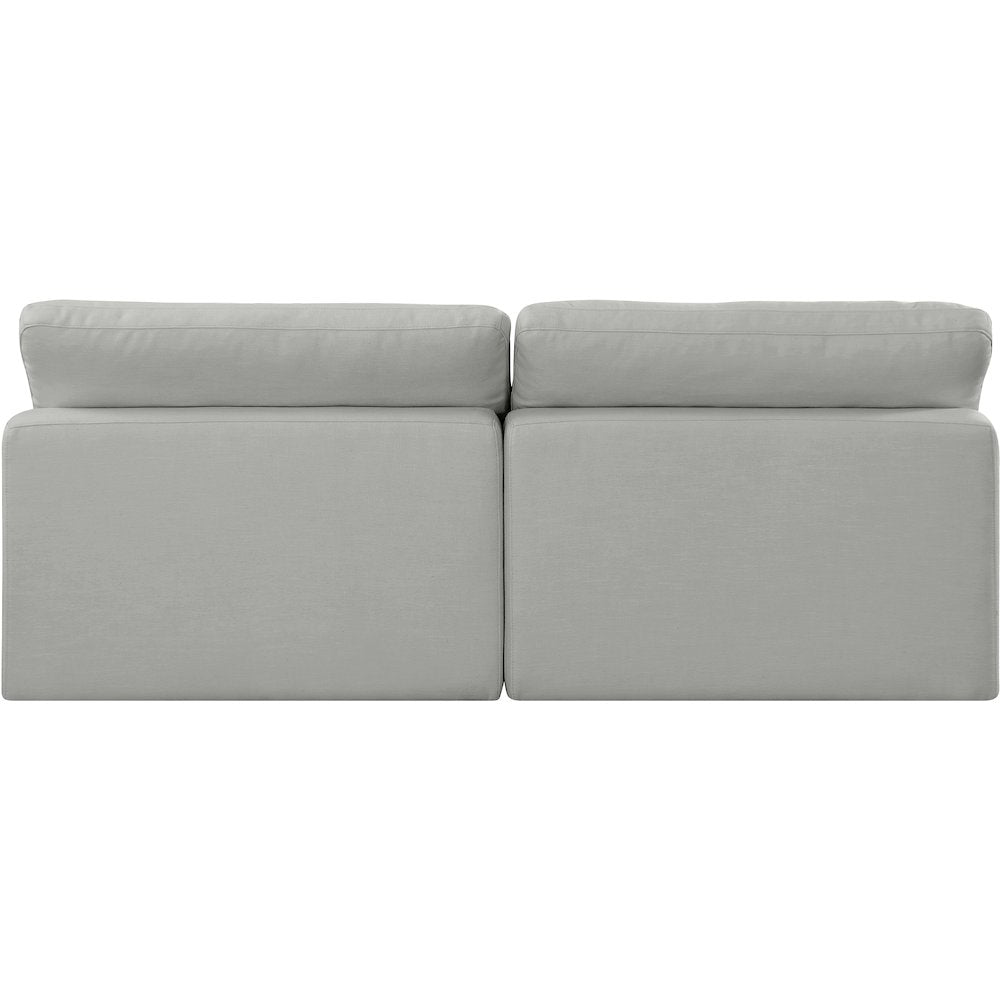 Comfy Grey Linen Textured Fabric Modular Sofa