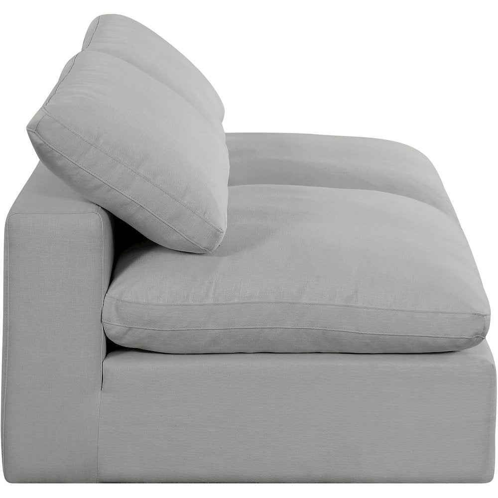 Comfy Grey Linen Textured Fabric Modular Sofa