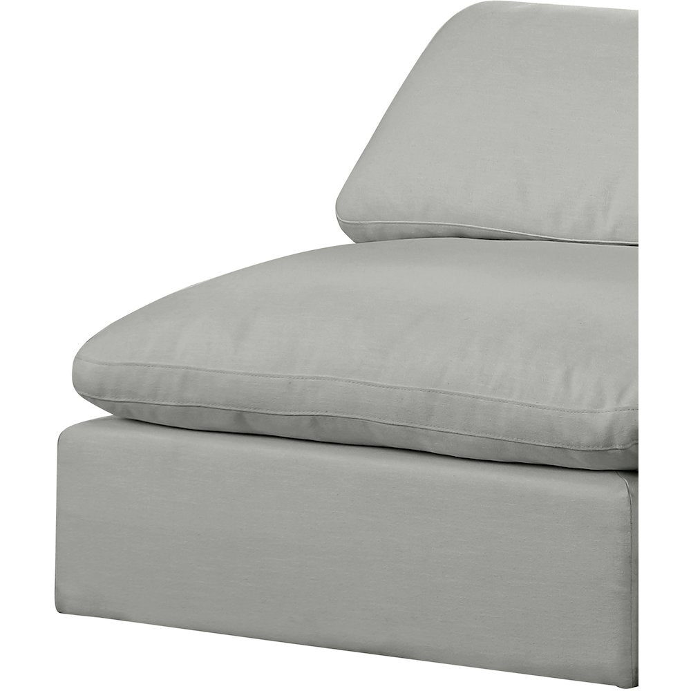 Comfy Grey Linen Textured Fabric Modular Sofa