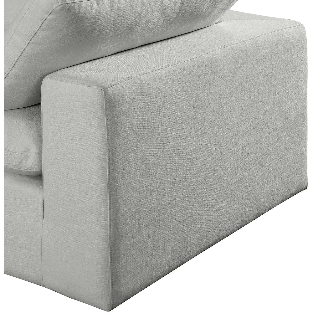 Comfy Grey Linen Textured Fabric Modular Sectional