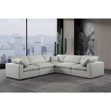 Comfy Grey Linen Textured Fabric Modular Sectional