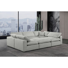 Comfy Grey Linen Textured Fabric Modular Sectional