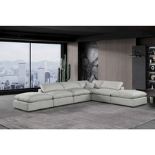 Comfy Grey Linen Textured Fabric Modular Sectional