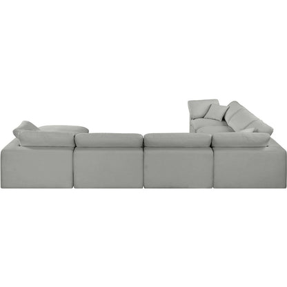 Comfy Grey Linen Textured Fabric Modular Sectional