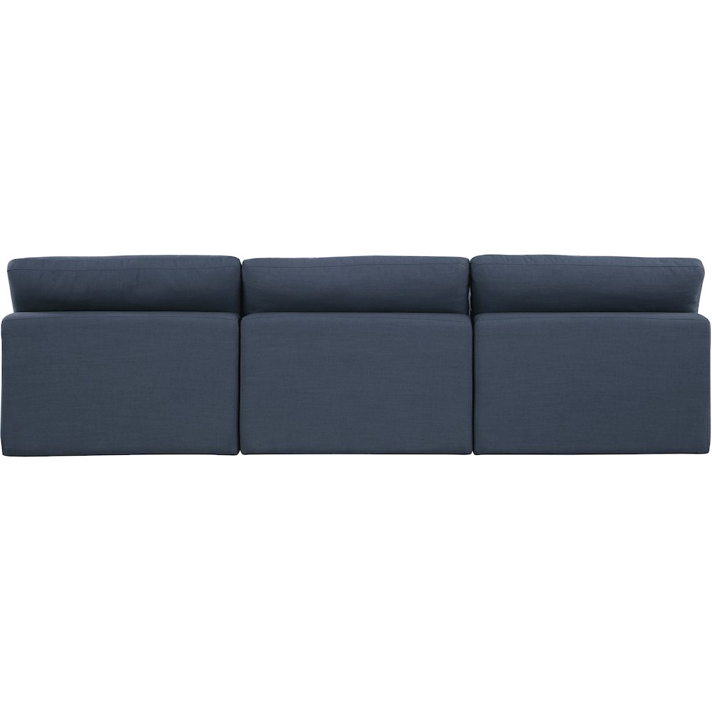Comfy Navy Linen Textured Fabric Modular Sofa