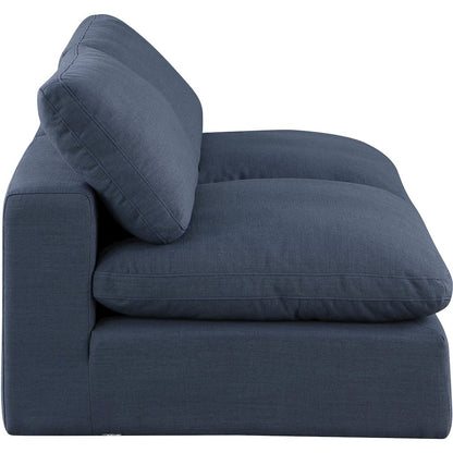 Comfy Navy Linen Textured Fabric Modular Sofa
