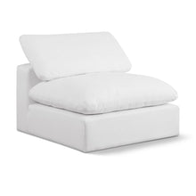 Comfy White Linen Textured Fabric Modular Armless Chair