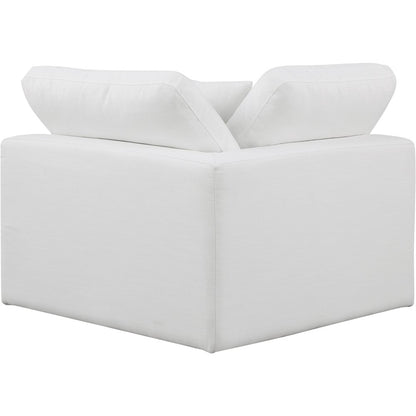 Comfy White Linen Textured Fabric Modular Corner Chair