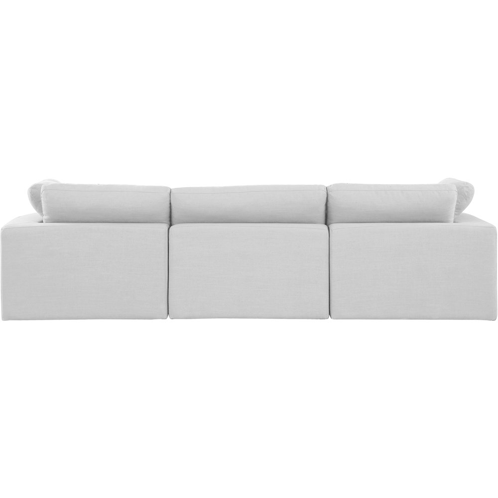 Comfy White Linen Textured Fabric Modular Sofa