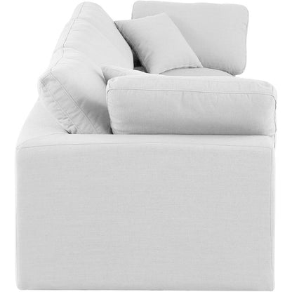 Comfy White Linen Textured Fabric Modular Sofa