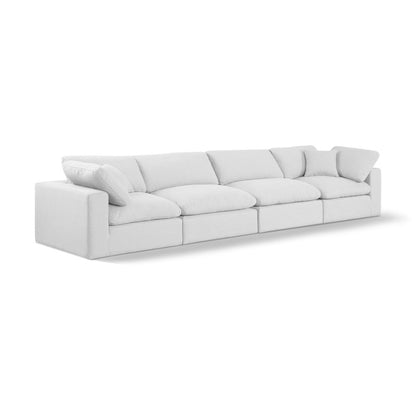 Comfy White Linen Textured Fabric Modular Sofa