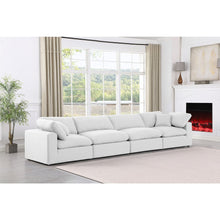 Comfy White Linen Textured Fabric Modular Sofa