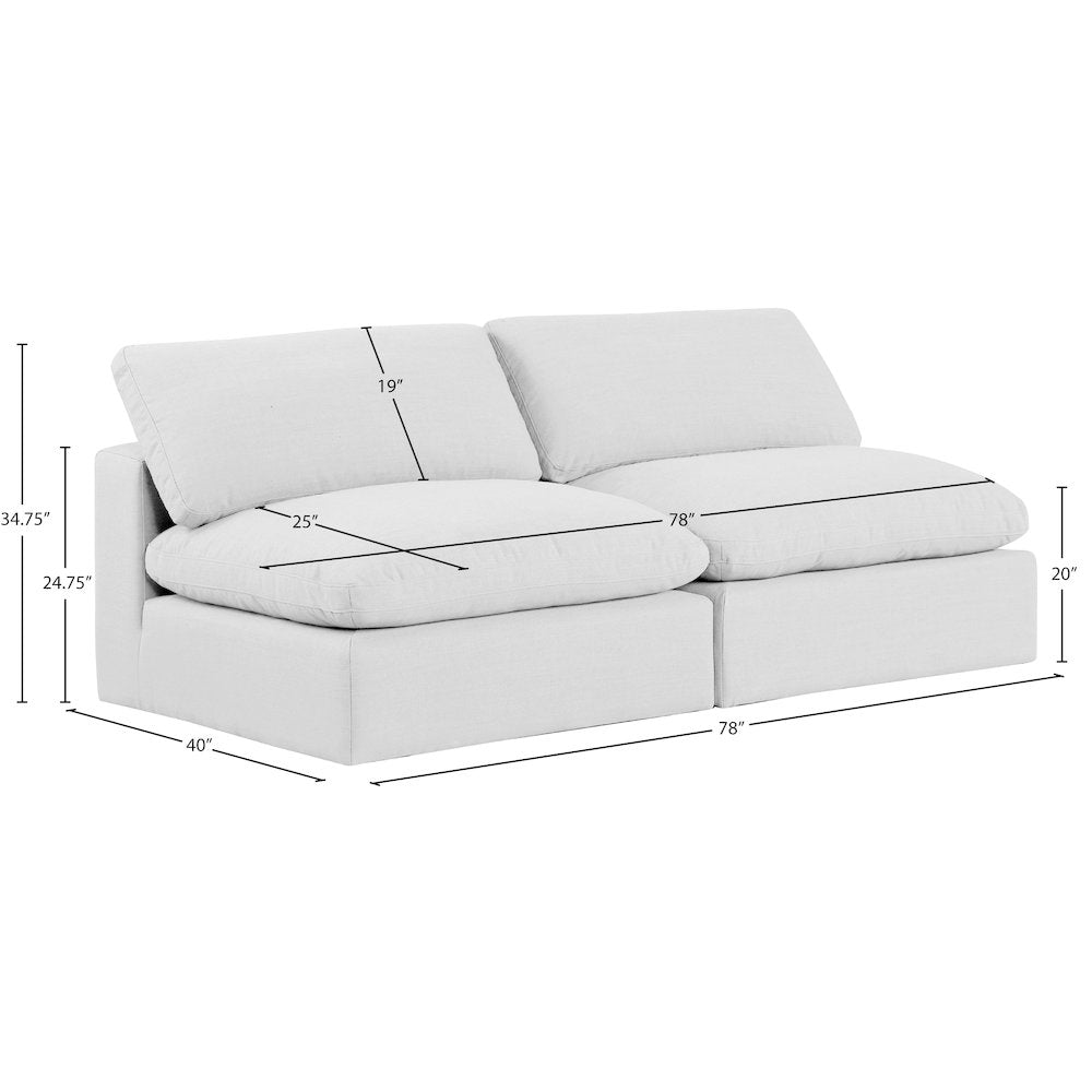 Comfy White Linen Textured Fabric Modular Sofa