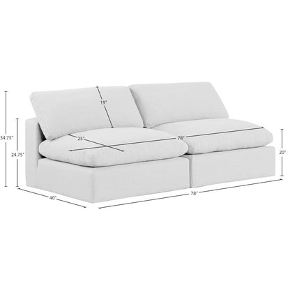 Comfy White Linen Textured Fabric Modular Sofa