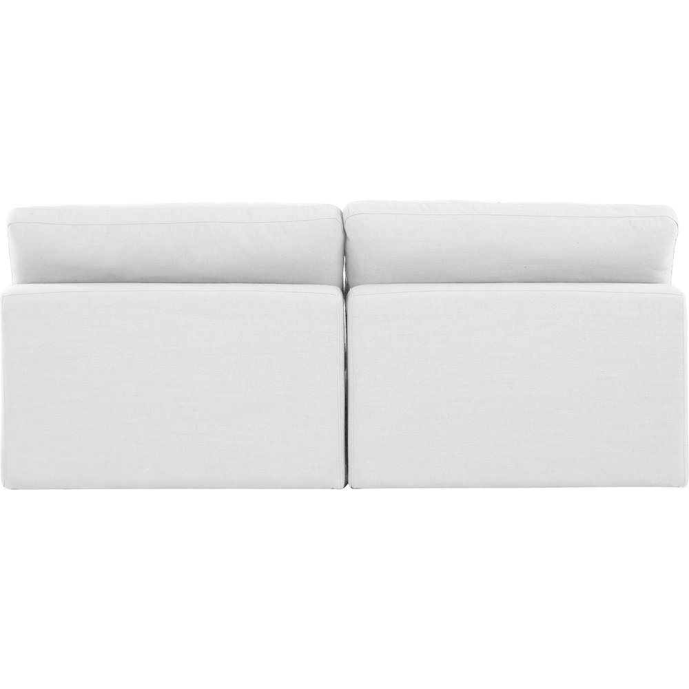 Comfy White Linen Textured Fabric Modular Sofa