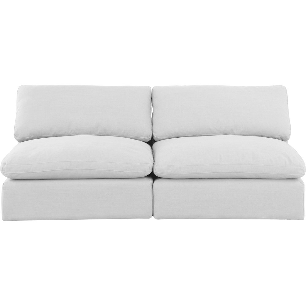 Comfy White Linen Textured Fabric Modular Sofa