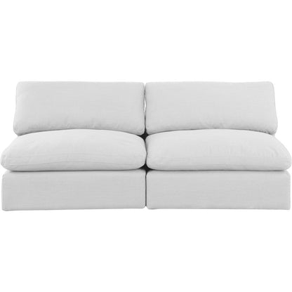 Comfy White Linen Textured Fabric Modular Sofa