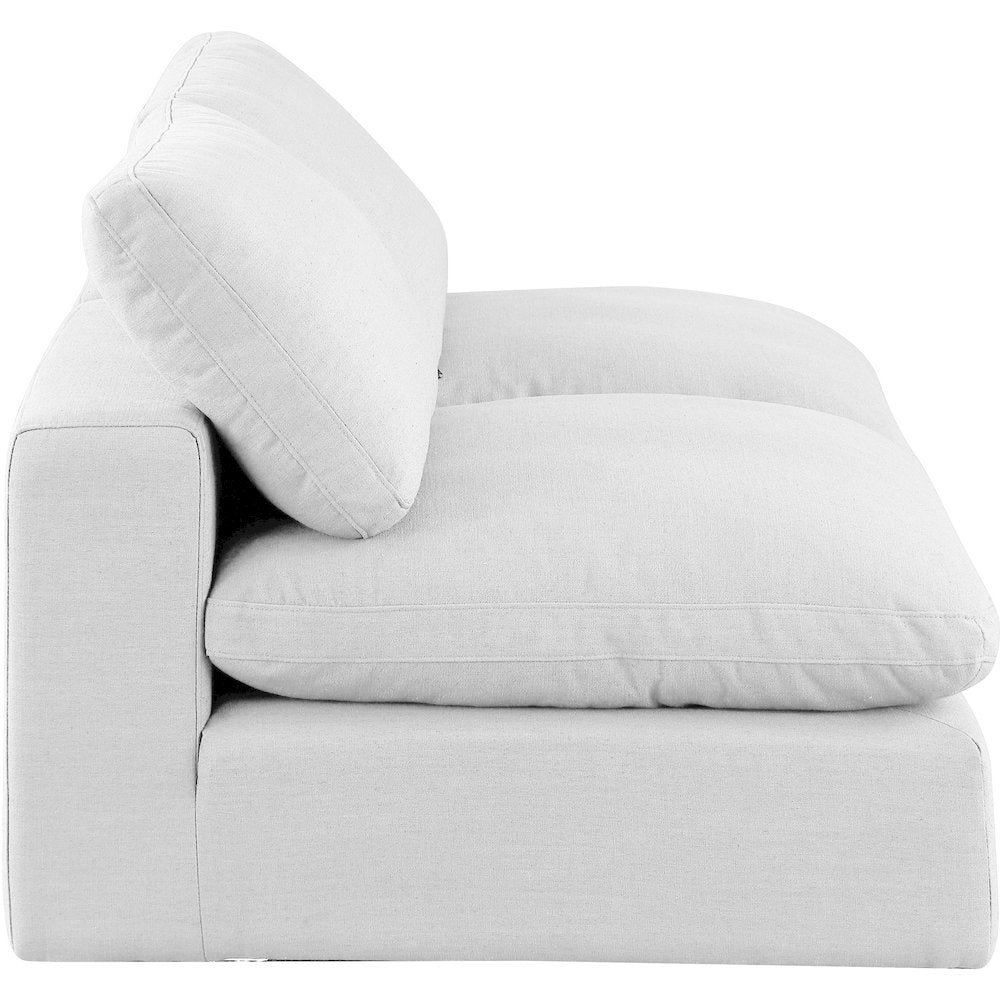 Comfy White Linen Textured Fabric Modular Sofa