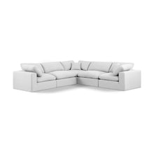 Comfy White Linen Textured Fabric Modular Sectional
