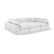 Comfy White Linen Textured Fabric Modular Sectional