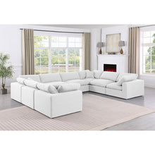 Comfy White Linen Textured Fabric Modular Sectional