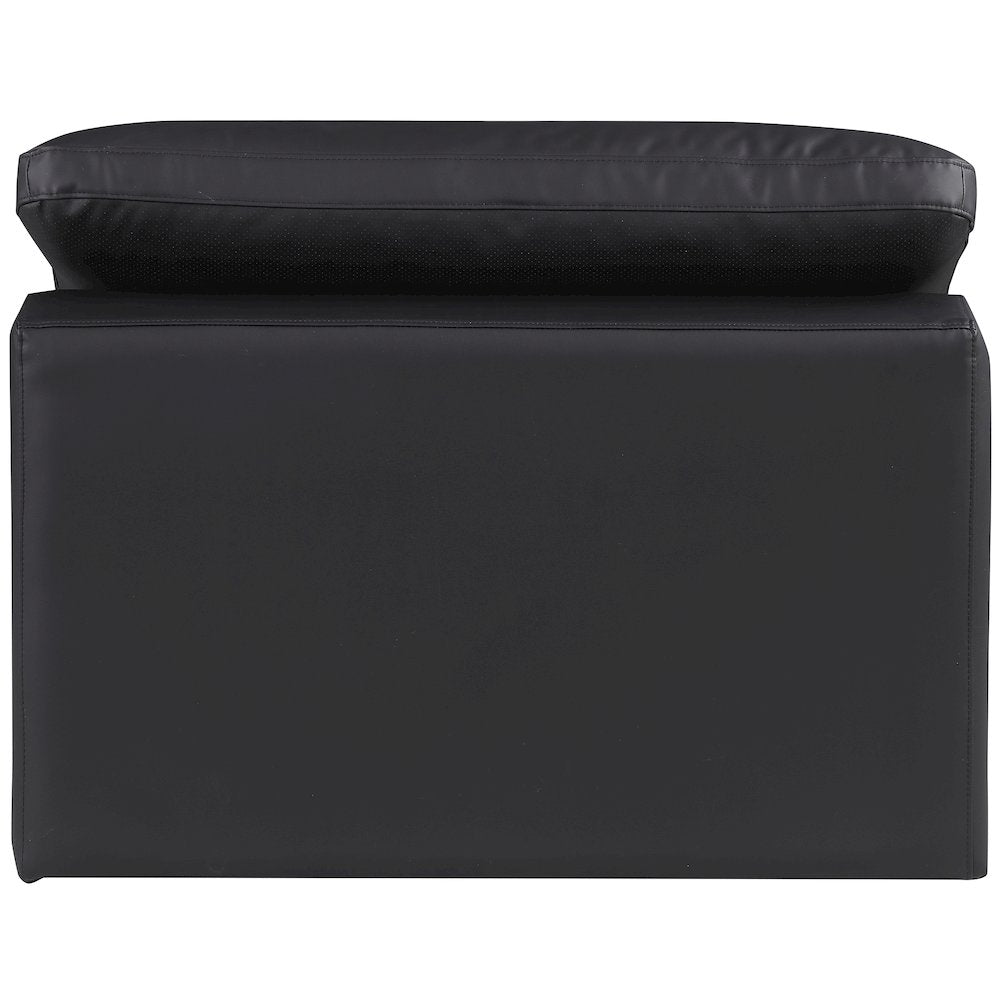 Comfy Black Vegan Leather Modular Armless Chair