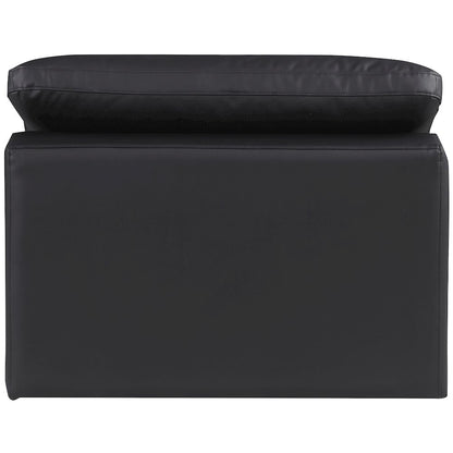 Comfy Black Vegan Leather Modular Armless Chair