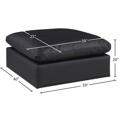 Comfy Black Vegan Leather Modular Ottoman