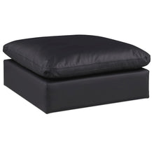 Comfy Black Vegan Leather Modular Ottoman