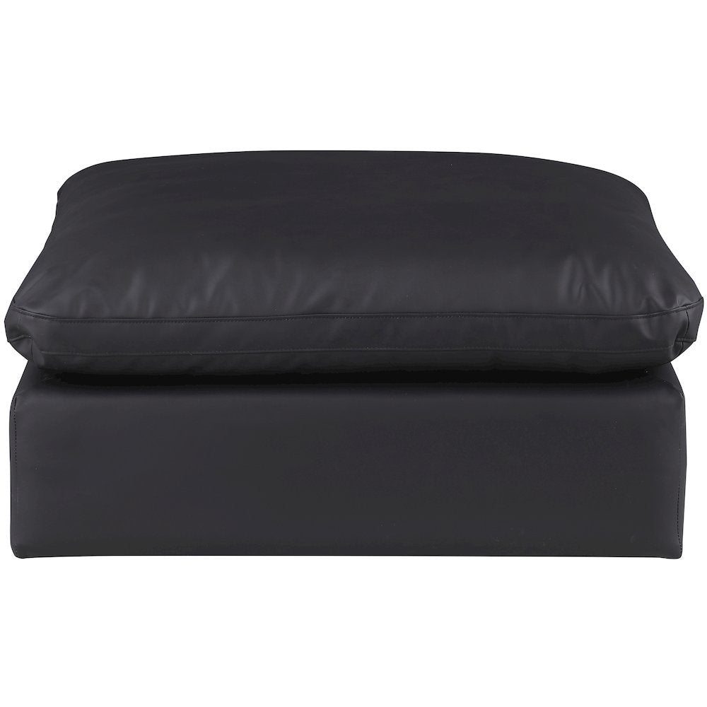 Comfy Black Vegan Leather Modular Ottoman
