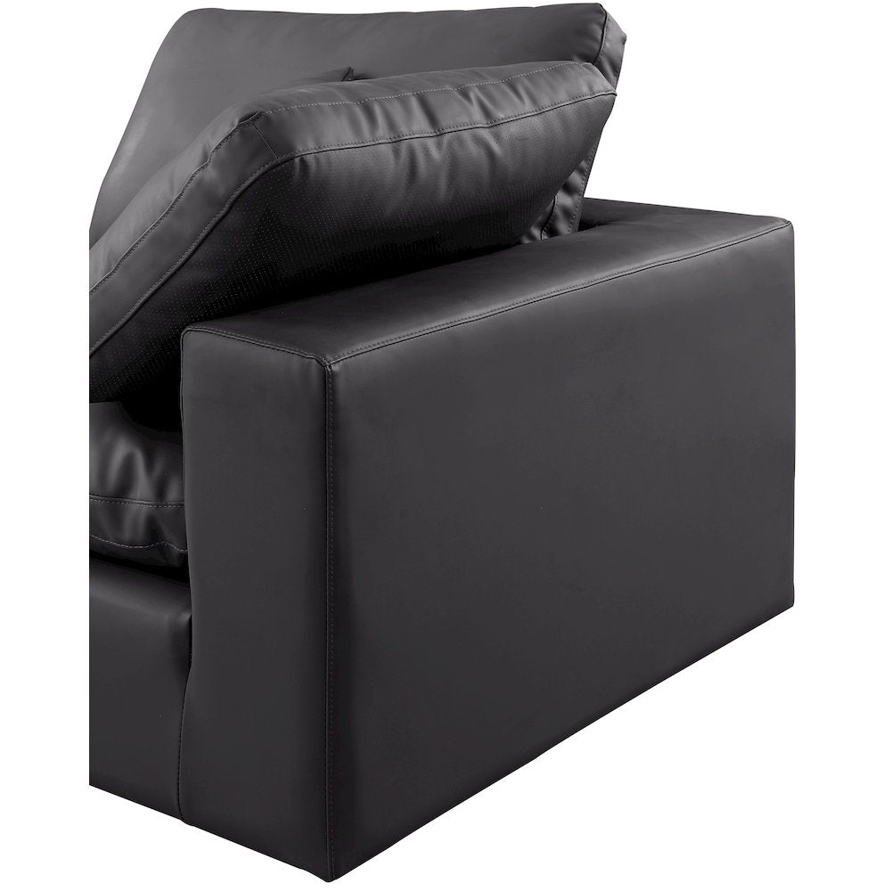 Comfy Black Vegan Leather Modular Sofa