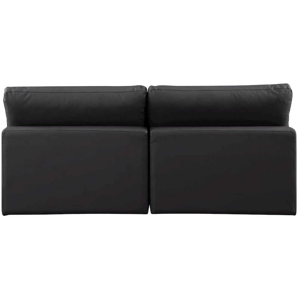 Comfy Black Vegan Leather Modular Sofa