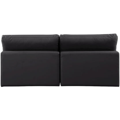 Comfy Black Vegan Leather Modular Sofa