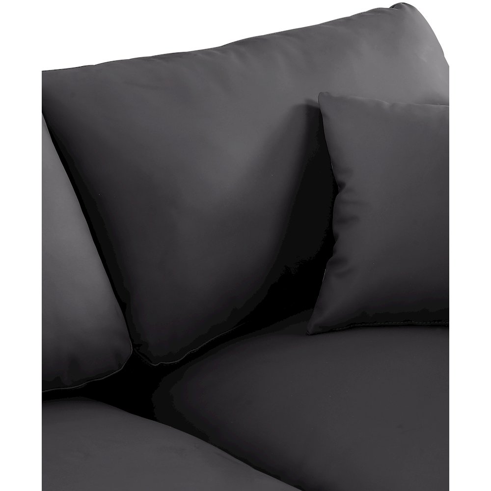 Comfy Black Vegan Leather Modular Sofa