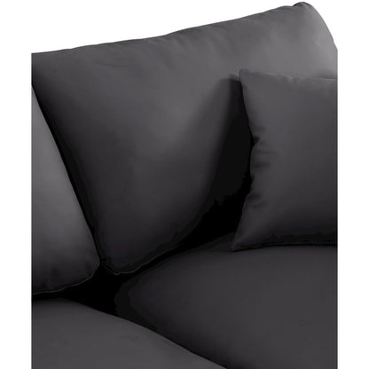 Comfy Black Vegan Leather Modular Sofa