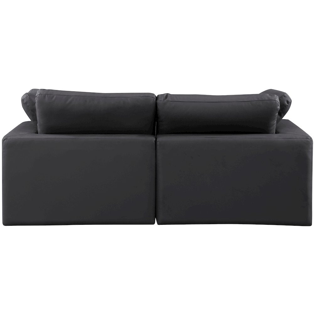 Comfy Black Vegan Leather Modular Sofa