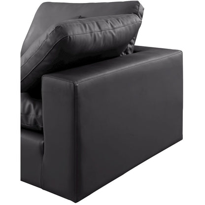 Comfy Black Vegan Leather Modular Sofa