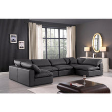 Comfy Black Vegan Leather Modular Sectional